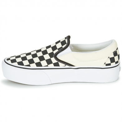 vans checkerboard classic slip-on platform noir-blanc vn00018ebww1
