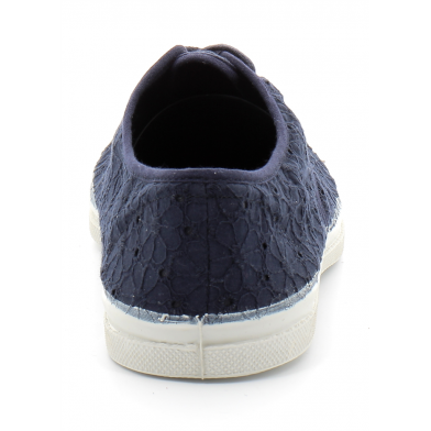 Tennis à lacet broderie pour adulte navy-blue du 36 au 41