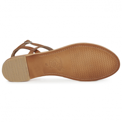 Sandales pour femme bride cheville en cuir Hilan tan 36280