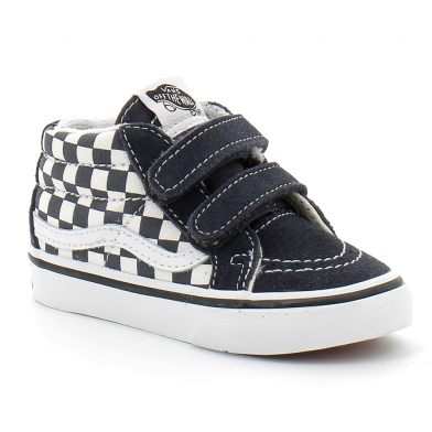 Chaussures à scratch pour enfant Sk8-Mid Reissue bleu-check vn0a348j0hf1