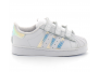 adidas superstar blanc-neon fv3657 baskets-bebe