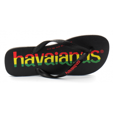 Havaianas Top Logomania Multicolor Black: Infradito In Gomma Con Cinghie A Y E Tacco A Blocco