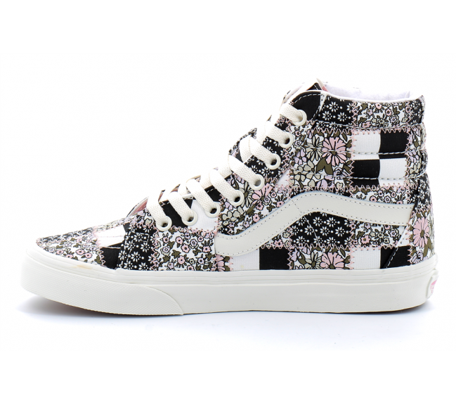 vans patchwork floral sk8-hi gris-rose vn0a32qg9fy1
