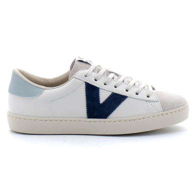 Baskets basses à lacets en cuir pour femme 1126142 azul