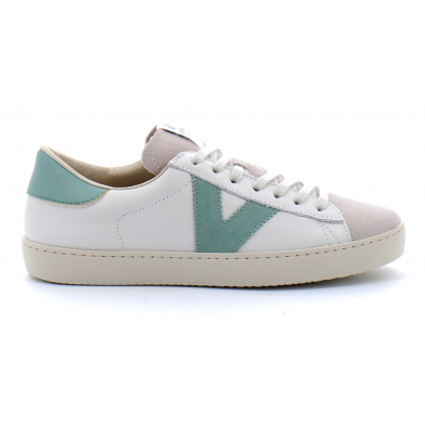 Baskets basses à lacets en cuir pour femme 1126142 jade