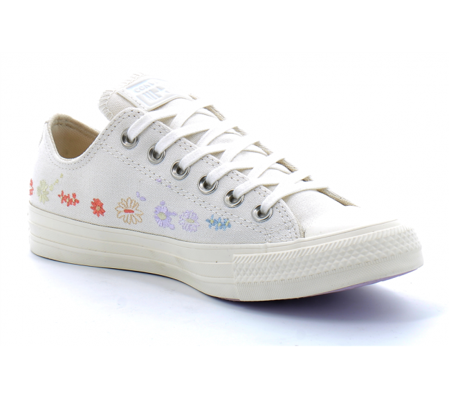 chuck taylor all star embroidered floral egret/black a01595c