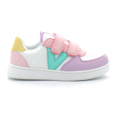 Basket à scratch pour enfant TIEMPO SCRATCH MULTICOLORE rosa