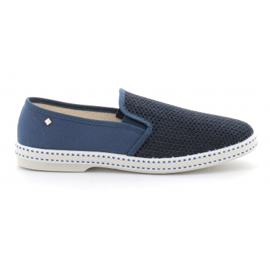Espadrille pour adulte en toile de coton CLASSIQUE TOILE & FILET bleu/travail du 40 au 45-2014