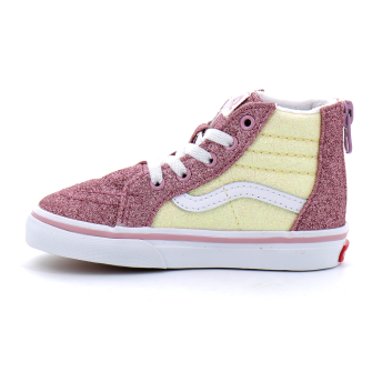 Chaussures à lacets elastique zippées pour enfant Sk8-Hi Zip rose-glitter vn0a5fbi0fu1