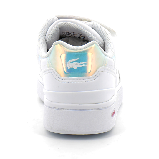 lacoste sneakers t-clip enfant blanc-neon 44suc0017-21g