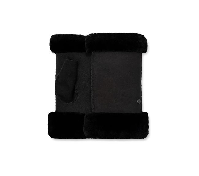 Sheepskin Fingerless Glove black 21619