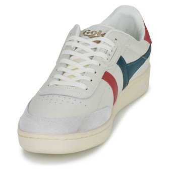 Baskets En Cuir pour adulte Contact Leather ecru-bleu cmb261wh