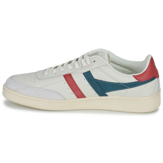 Baskets En Cuir pour adulte Contact Leather ecru-bleu cmb261wh