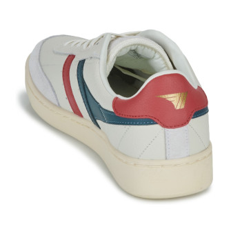 Baskets En Cuir pour adulte Contact Leather ecru-bleu cmb261wh