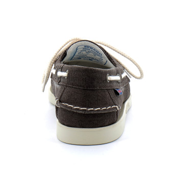 CHAUSSURES BATEAU POUR HOMME EN TOILE DOCKSIDES PORTLAND WASHED CANVAS dark brown du 40 au 45-76117kw-901r