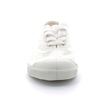 Tennis à lacet broderie pour adulte off/white du 36 au 41