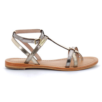 Sandales à entre-doigts pour femme Hilidos or-multi 63512