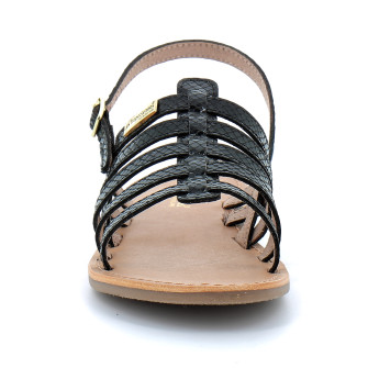 Sandales spartiates pour femme Hikano noir/serpent 63505
