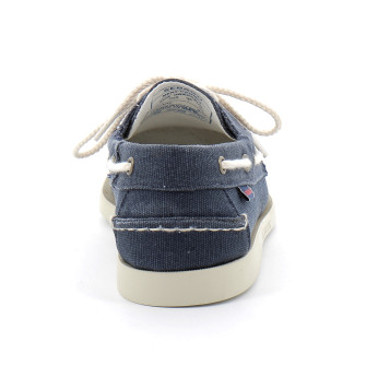 CHAUSSURES BATEAU POUR HOMME EN TOILE DOCKSIDES PORTLAND WASHED CANVAS bleu-navy du 40 au 45-76117kw-908r