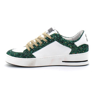 Basket mode basse à lacet pour femme NOUBAR blanc-vert 10503