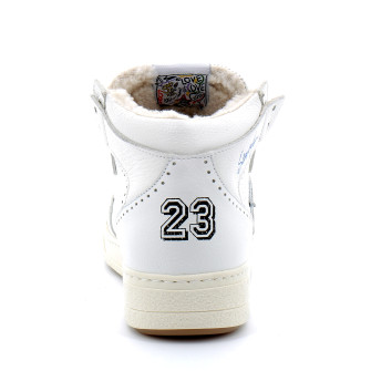 Basket mode montante à lacet pour femme Braga ecru-or 10062