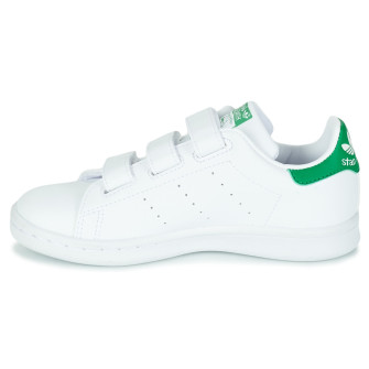 Chaussures de sport à scratch pour enfant stan smith blanc-vert m20607