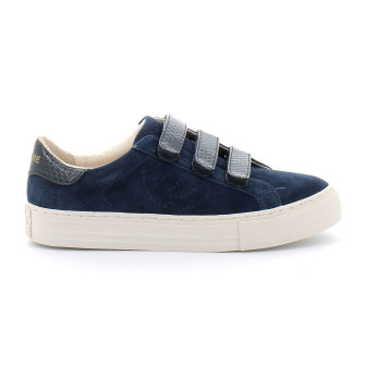 Basket mode à scratch en cuir pour femme ARCADE STRAPS PERFOS navy ongfge0405