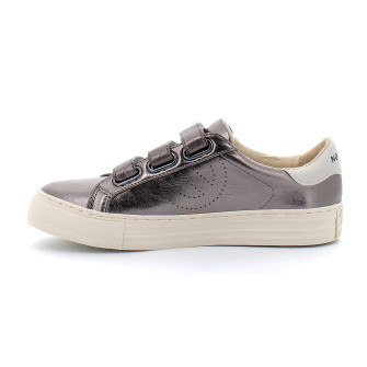 Basket mode à scratch en cuir pour femme ARCADE STRAPS PERFOS gunmetal ongfir04fy