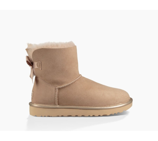 ugg mini bailey bow ii metallic driftwood 1019032 ugg mini bailey bow ii metallic driftwood 1019032