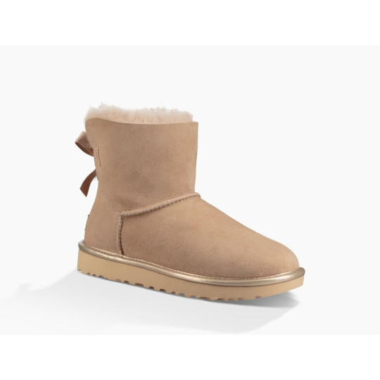 ugg mini bailey bow ii metallic driftwood 1019032