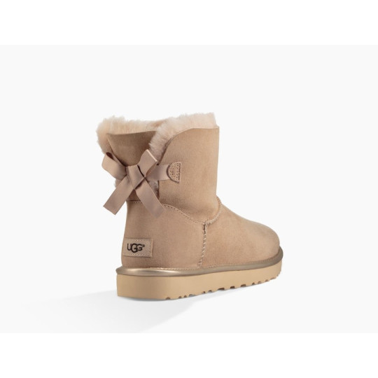 ugg mini bailey bow ii metallic driftwood 1019032