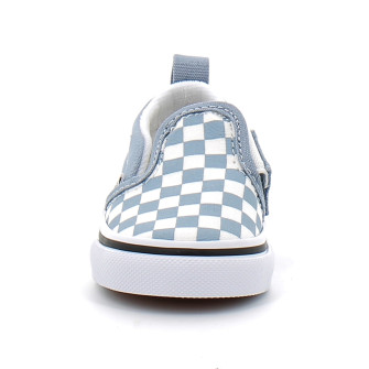 Chaussures basses sans lacets à elastique pour enfant Checkerboard Slip-On dusty blue vn000ubsdsb1