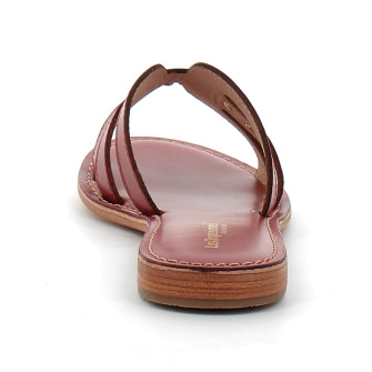 Mules pour femme en cuir Damia rouge 330626