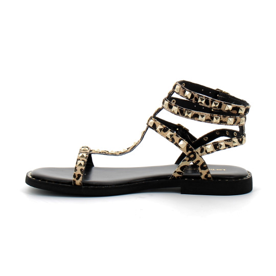 Sandales femme bride cheville à imprimé léopard leopard c330843