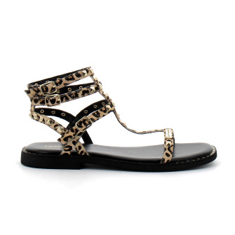 Sandales femme bride cheville à imprimé léopard leopard c330843