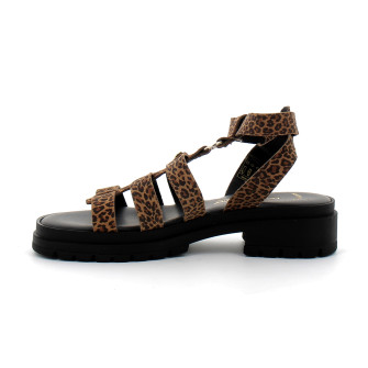 Sandales femme en cuir imprimé léopard Toboleo leopard 330931