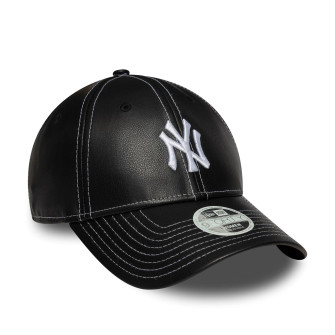 Casquette Femme 9FORTY Adjustable New York Yankees MLB Topstitch PU noir osfm