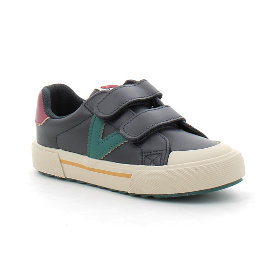 BASKETS SCRATCHS EFFET CUIR ENFANT marino