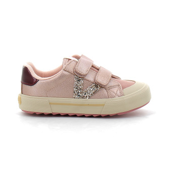 Baskets pour filles à scratchs nude