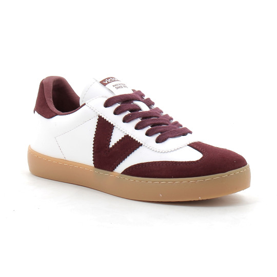 Baskets blanches unisexes burdeos