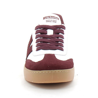 Baskets blanches unisexes burdeos