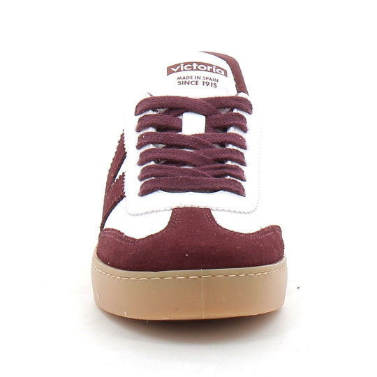 Baskets blanches unisexes burdeos