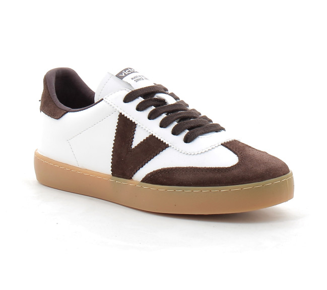 Baskets blanches unisexes chocolat