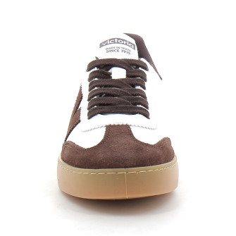 Baskets blanches unisexes chocolat