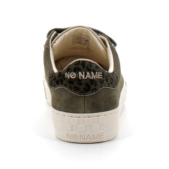 Basket mode à scratch en cuir pour femme ARCADE STRAPS PERFOS olive ongf-le04-d9