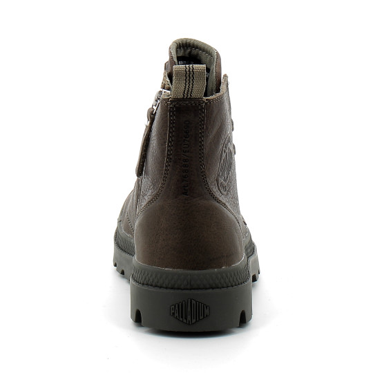 Chaussures montantes en cuir pour adulte à zip PAMPA HI ZIP LTH ESS dusky green 76888-308