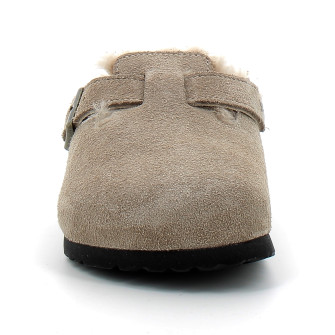Sabot en fourrure pour adulte boston taupe 1028299/1028289