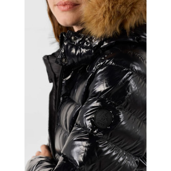 Doudoune à capuche Femme Grand Froid Luxe laquée black wdow212530