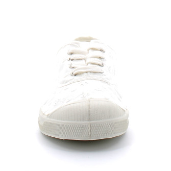 Tennis à lacet broderie pour adulte new ecru f15004c17l26t6-0103