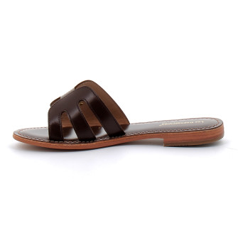 Mules pour femme en cuir Damia chocolat 331211